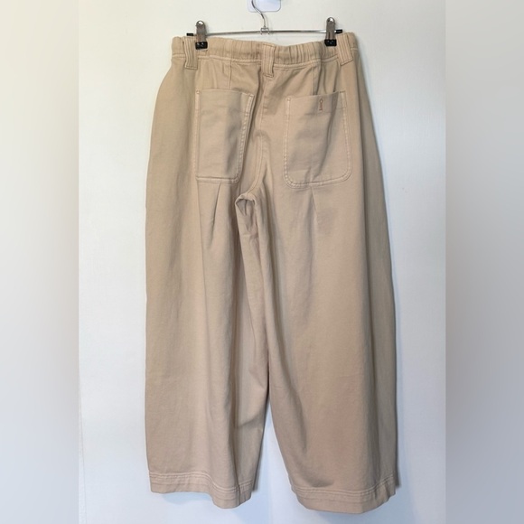 Pilcro Anthro Khaki Relaxed Wide-Leg Pull On Barrel Pants Trousers NWT- Size SP - Picture 5 of 8